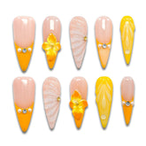 Tropical Smoothie Handmade Stiletto Nails 12016 - ByskireNail