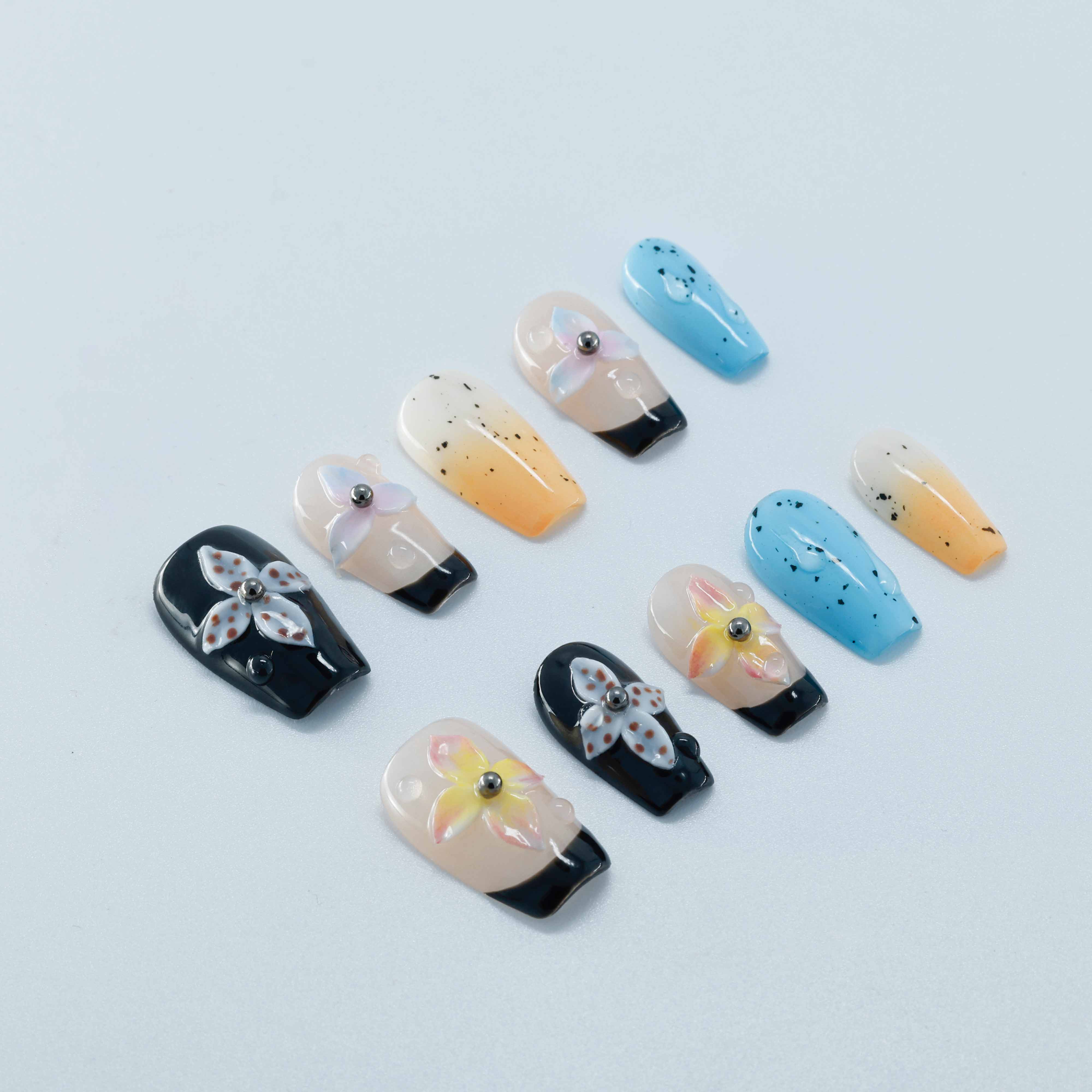 Neon Fiesta Handmade Square Nails 11002 - ByskireNail
