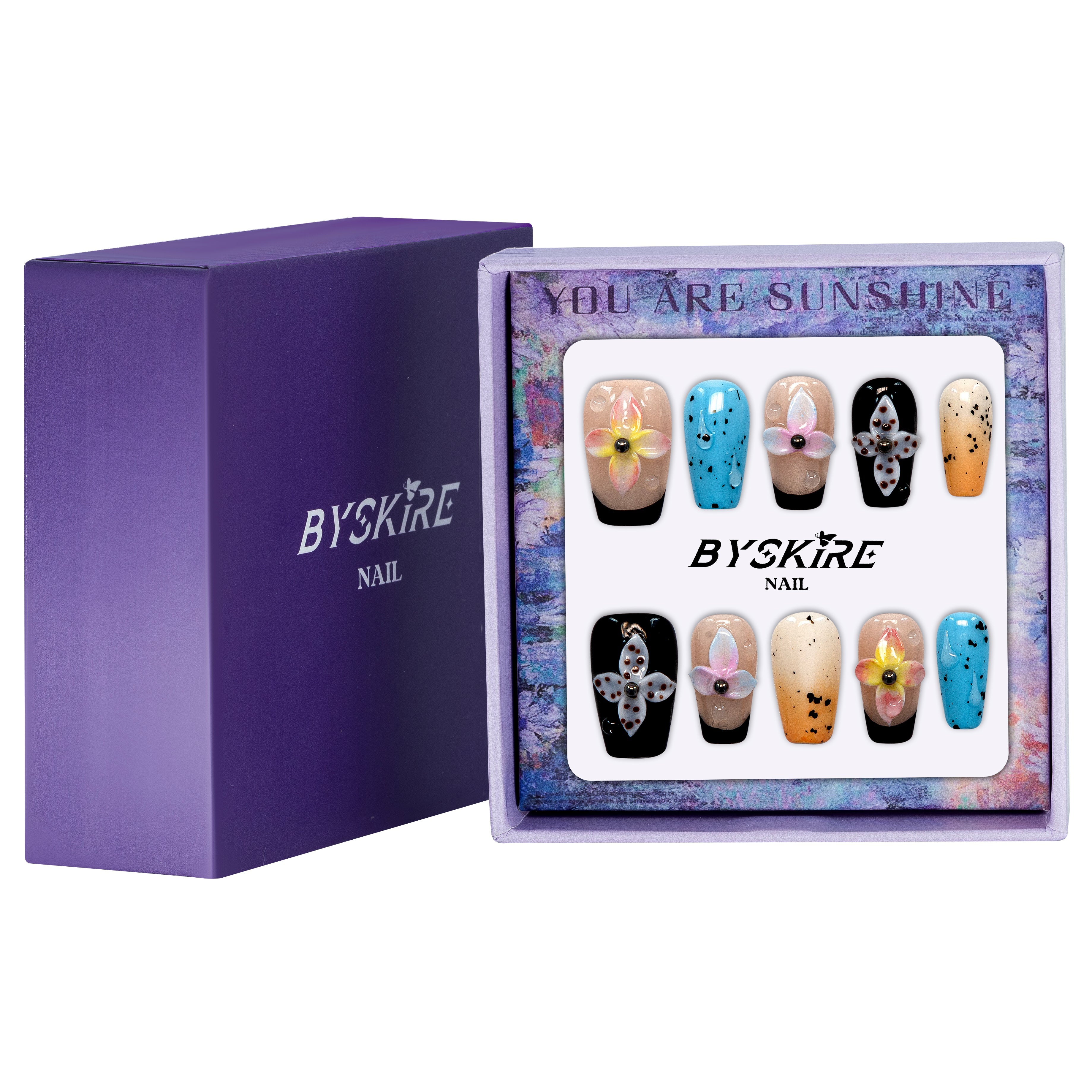 Neon Fiesta Handmade Square Nails 11002 - ByskireNail