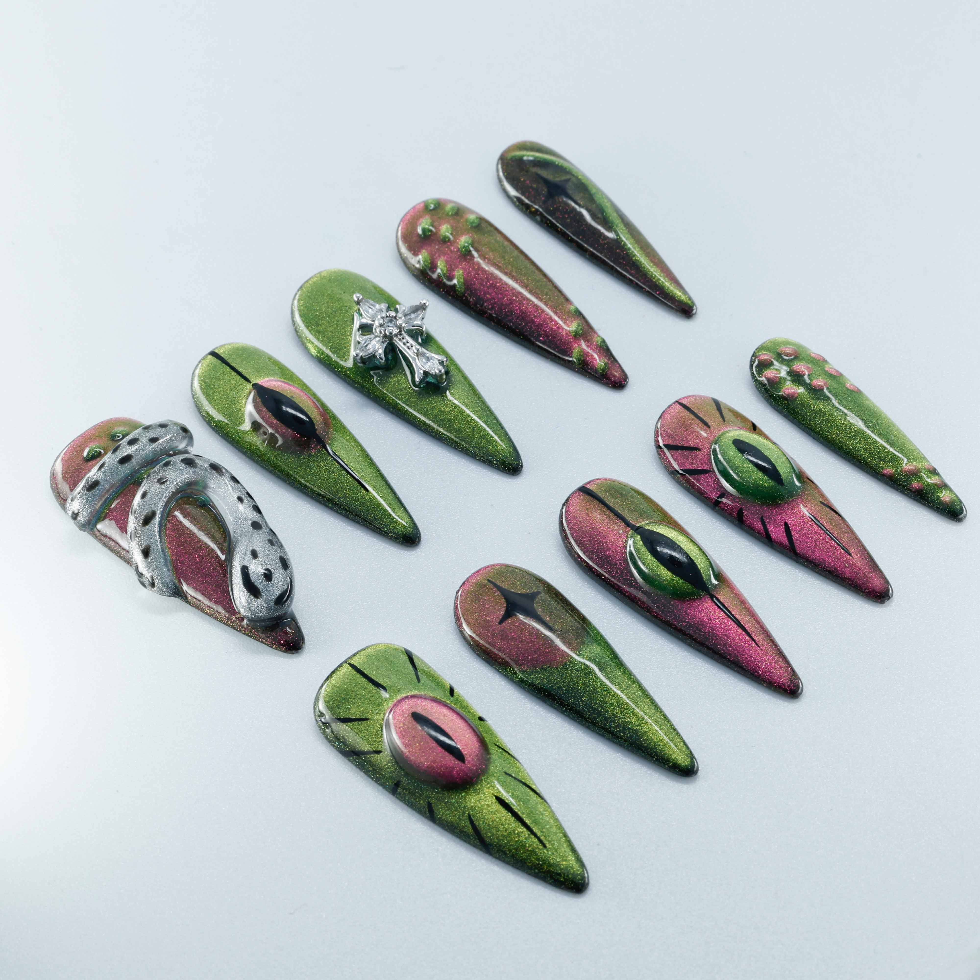 Demon Queen Handmade Stiletto Nails 11009 - ByskireNail