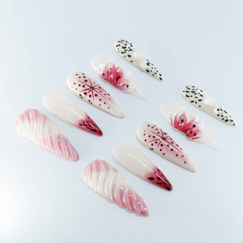 Crimson Gorge Handmade Stiletto Nails 11010 - ByskireNail
