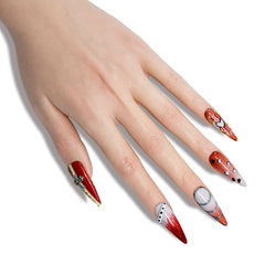 Flaming Rhythm Handmade Stiletto Nails 12018 - ByskireNail