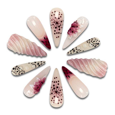 Crimson Gorge Handmade Stiletto Nails 11010 - ByskireNail