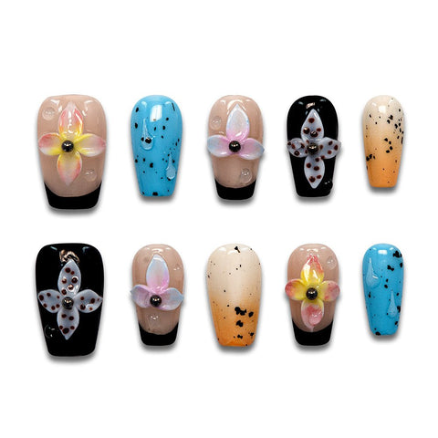 Neon Fiesta Handmade Square Nails 11002 - ByskireNail