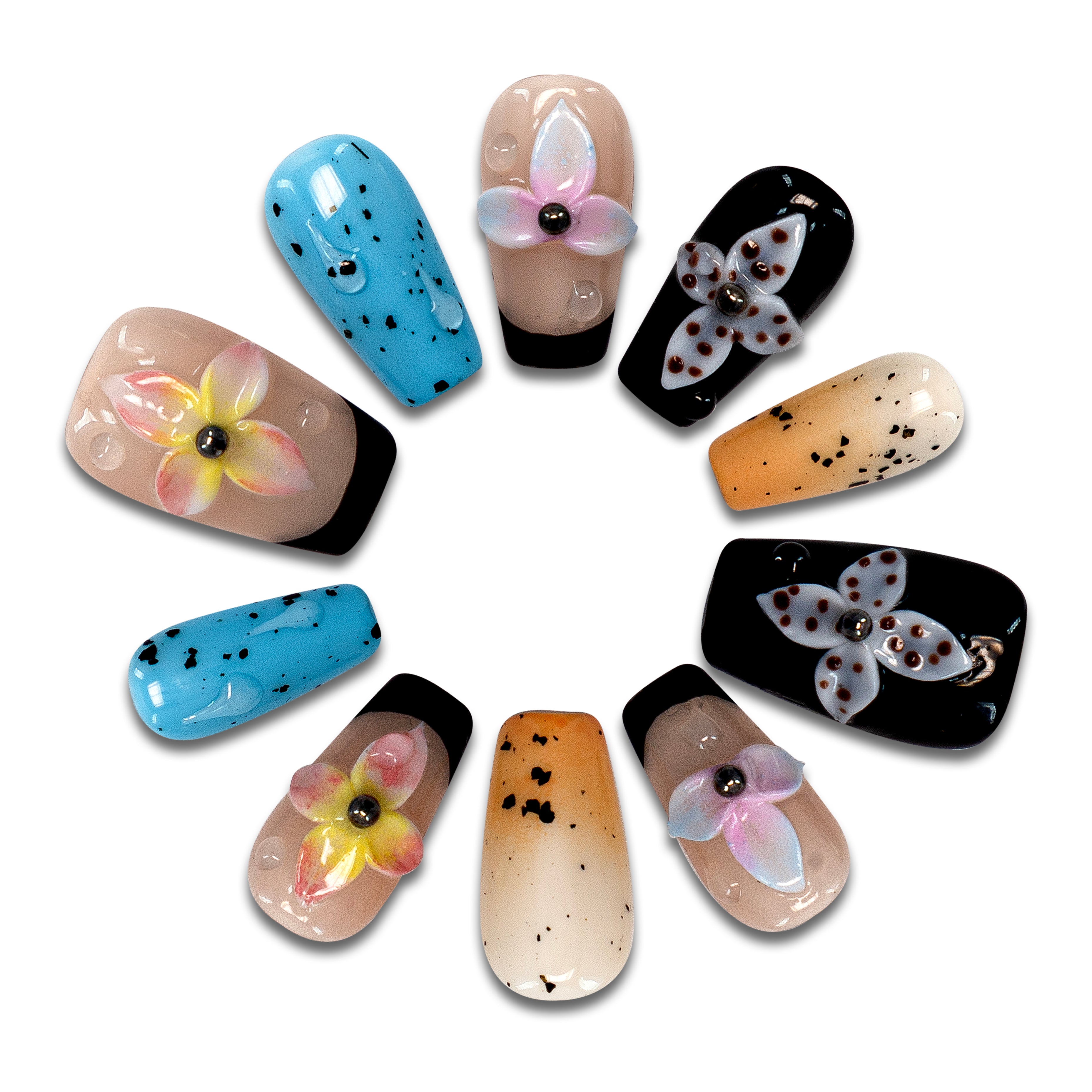 Neon Fiesta Handmade Square Nails 11002 - ByskireNail